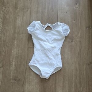 Capezio White Puff Sleeve Ballet Leotard